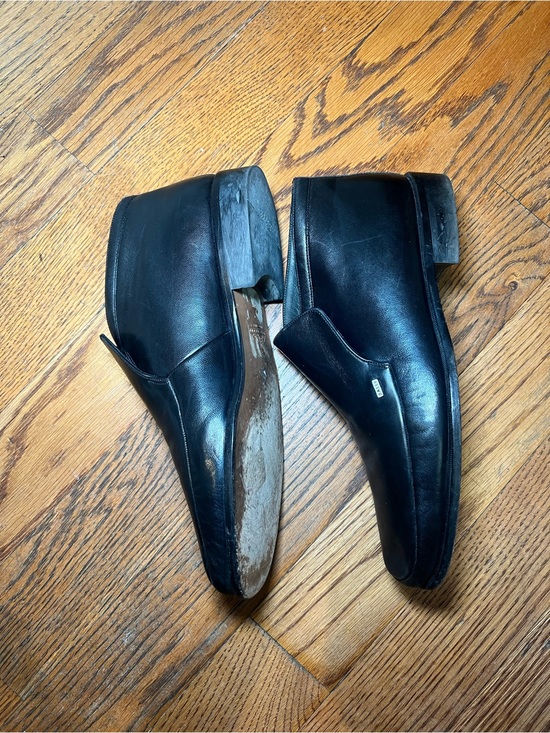 Bally Black Leather Slip-On Dress Loafers